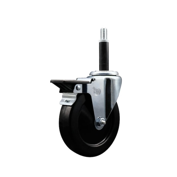 5'' Hard Rubber Swivel 3/4'' Expanding Stem Caster with Brake